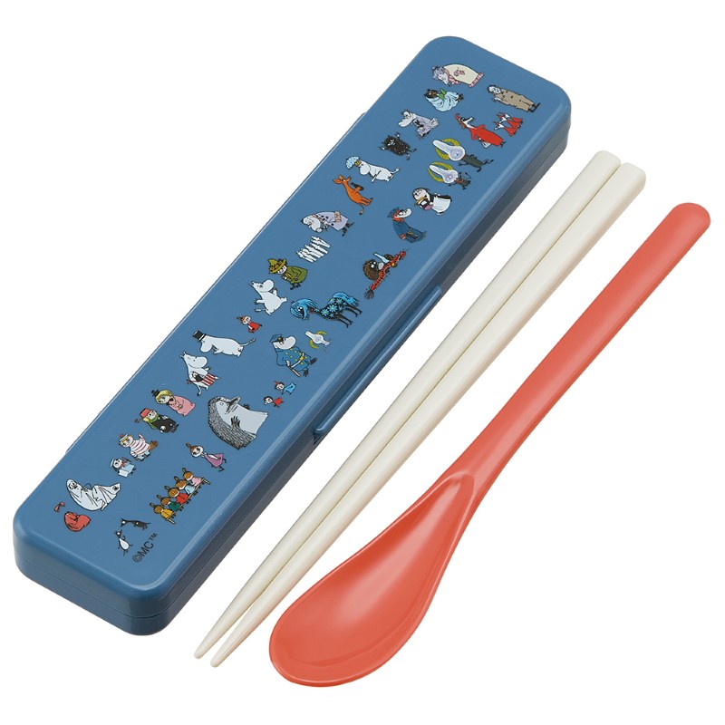 MOOMIN 80周年柄 音が鳴らないコンビセット(箸・スプーン)